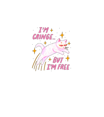 I'm cringe but i'm free minta fekete pólón