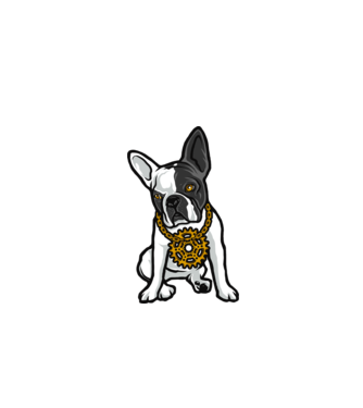 Frenchie 60 minta fekete pólón