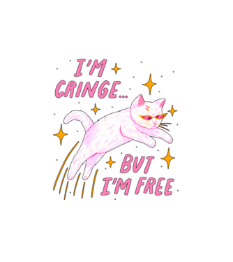 I'm cringe but i'm free minta fehér pólón
