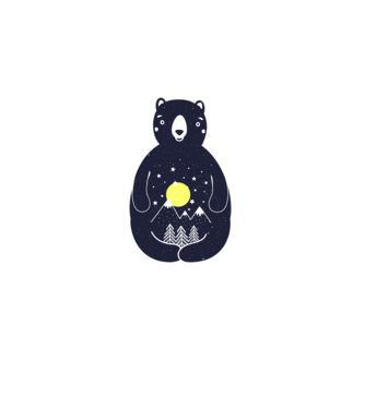Moonbear minta fehér pólón