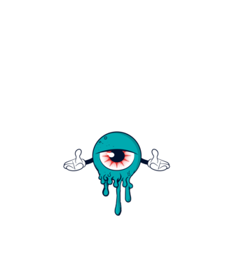 Blue eyemonster minta homokszín pólón
