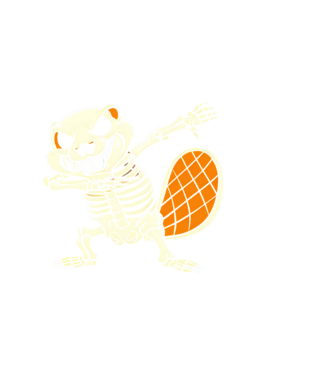 Bobr dab csontváz minta sötétkék pólón