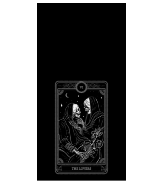 The lovers skeleton - tarot minta fekete pólón