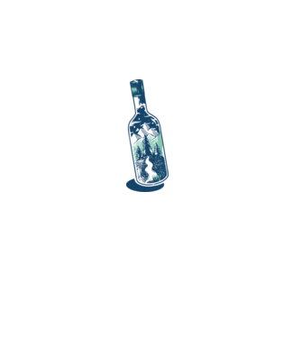 Bottle teal-white minta fekete pólón