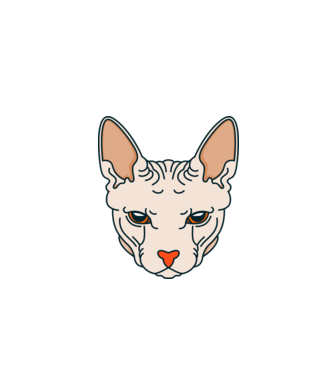 Sphynx minta szürke pólón