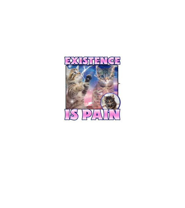 Existence is pain minta királykék pólón