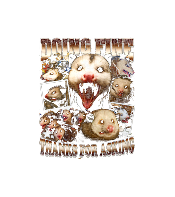 Doing Fine minta fehér pólón