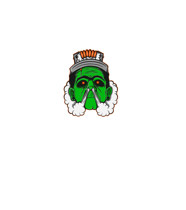 Frankenvape minta szürke pólón