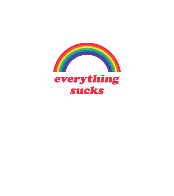 everything sucks minta homokszín pólón