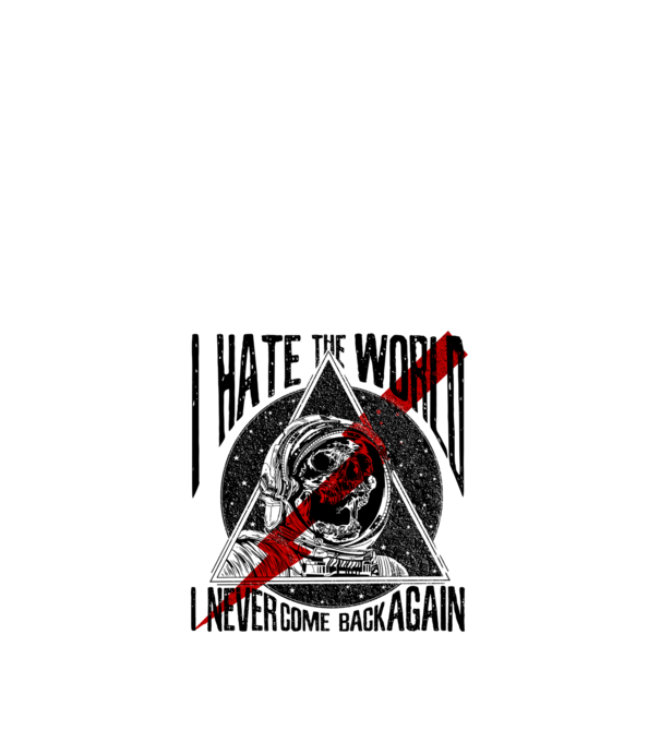 Hate the world minta homokszín pólón