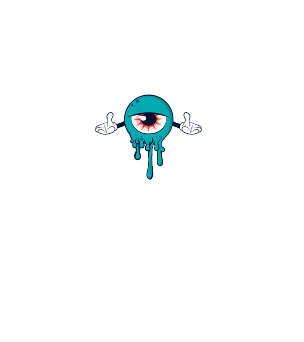Blue eyemonster minta szürke pólón