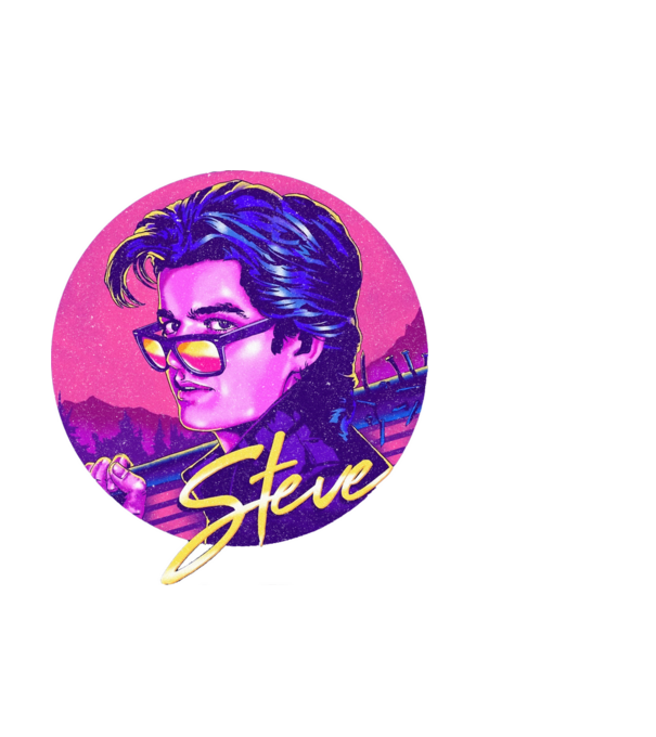 Steve - stranger things minta fekete pólón