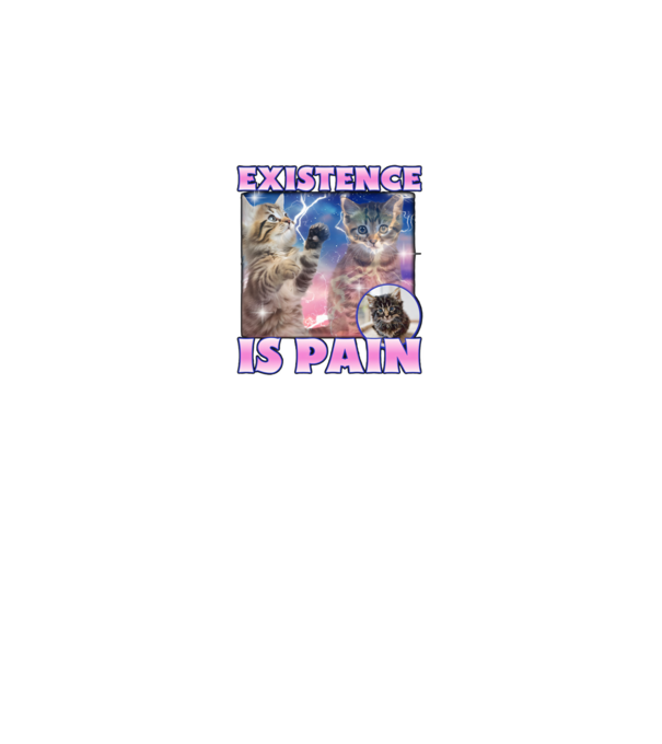 Existence is pain minta királykék pólón