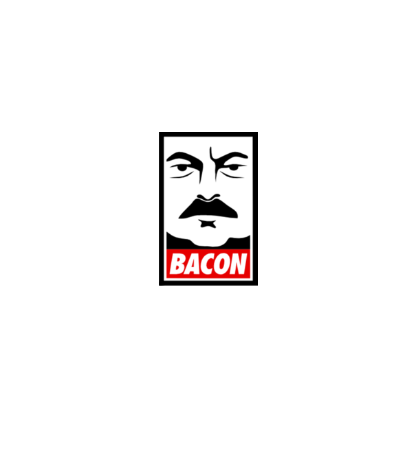 Bacon minta világoskék pólón
