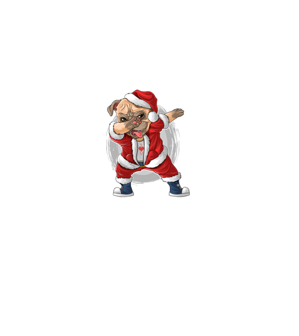 Dab Mopsz Mikulás minta szürke pólón
