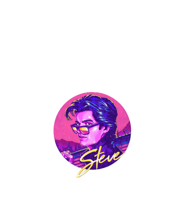 Steve - stranger things minta fekete pólón