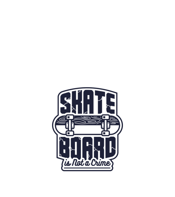 Skateboard is not a crime minta homokszín pólón
