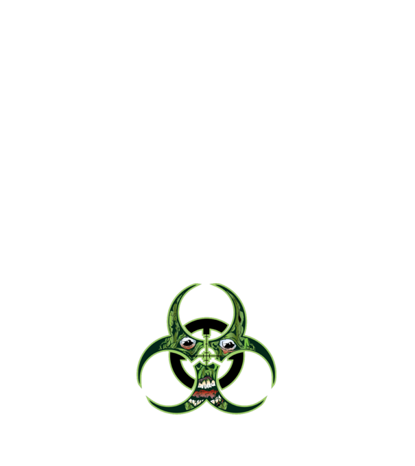 Zombiohazard minta fehér pólón