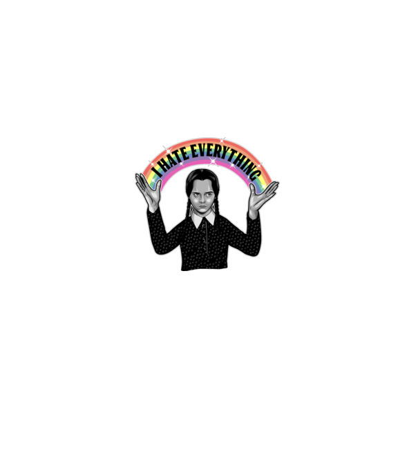 I hate everything - Wednesday Addams minta szürke pólón