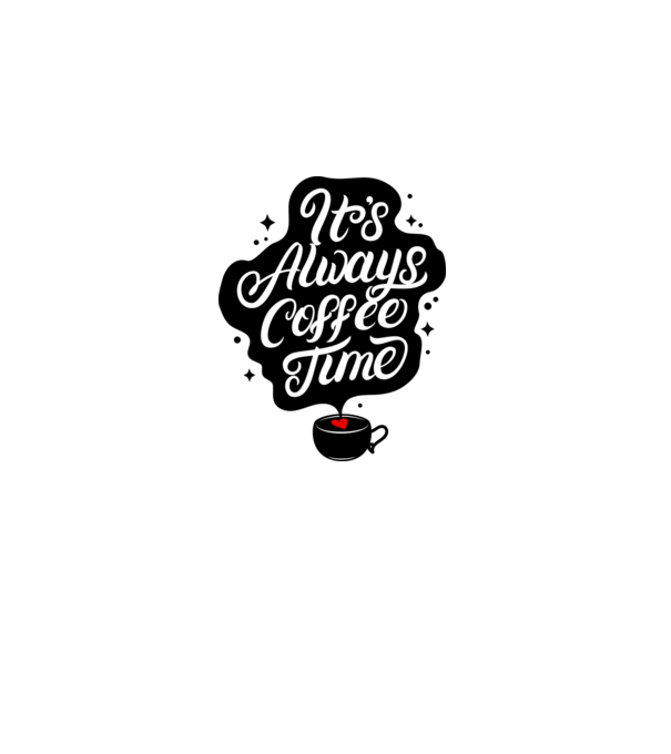 It's always coffee time minta fehér/piros pólón