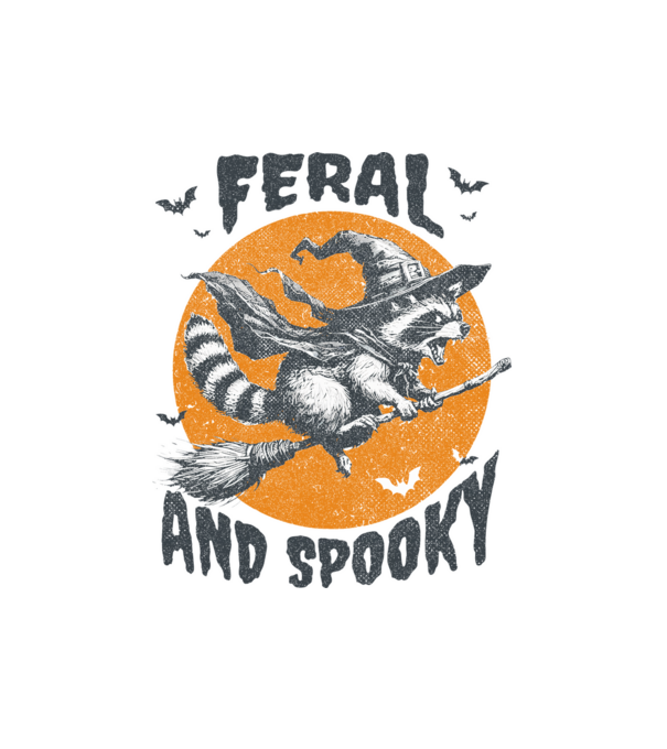 Feral and spooky minta fehér pólón