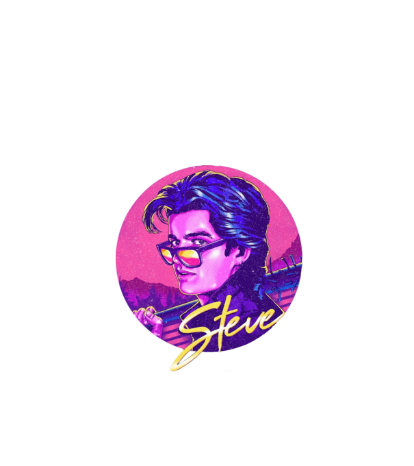 Steve - stranger things minta fekete pólón