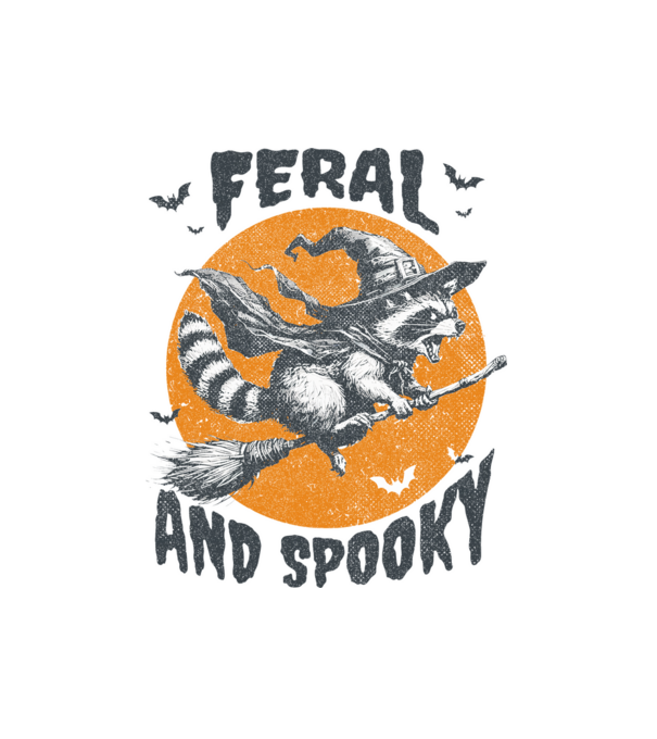 Feral and spooky minta fehér pólón