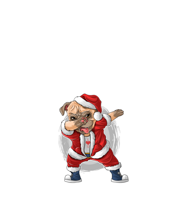 Dab Mopsz Mikulás minta fekete pólón