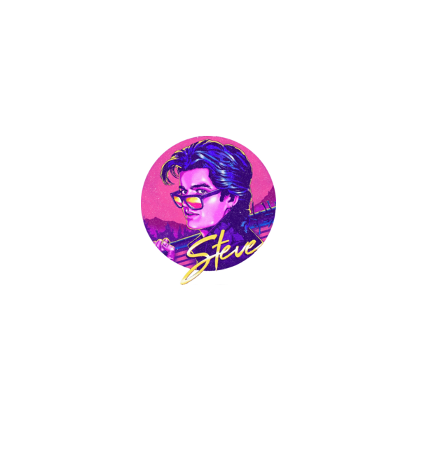 Steve - stranger things minta fekete pólón