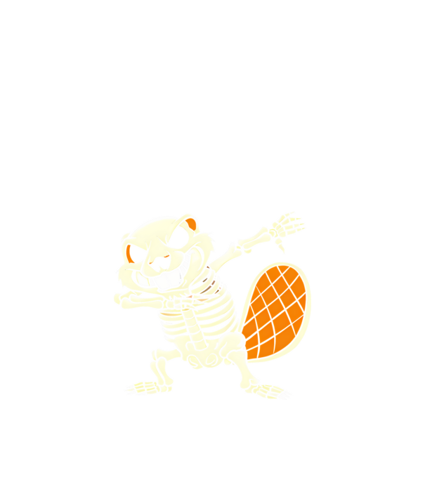 Bobr dab csontváz minta fekete pólón