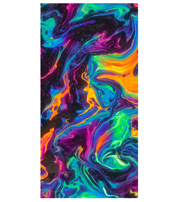 Neon colors minta fekete pólón