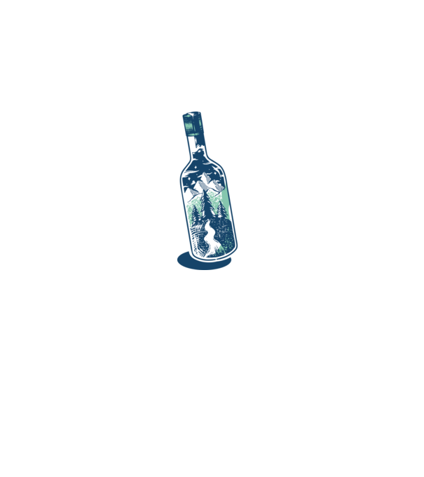 Bottle teal-white minta fekete pólón
