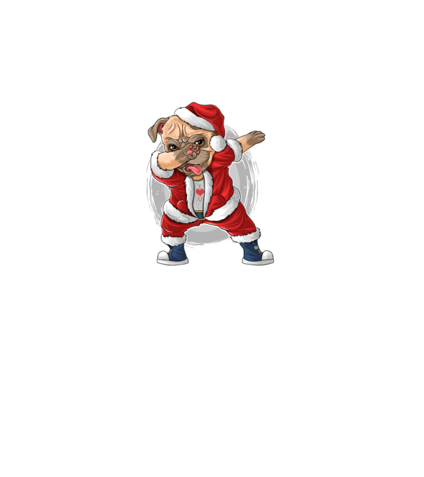 Dab Mopsz Mikulás minta fekete pólón
