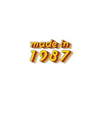 made-in-1987-yellow-red minta piros pólón