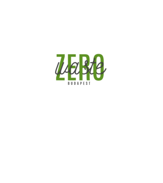 zero-waste-script-budapest-green-grey minta fehér pólón
