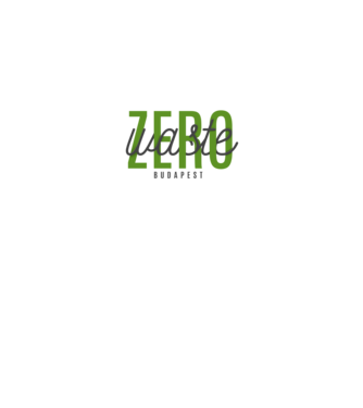 zero-waste-script-budapest-green-grey minta fehér pólón