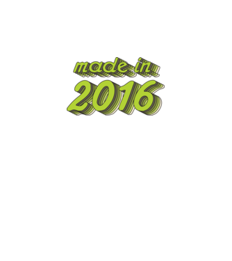 Made in 2016 (green&gray) minta szürke pólón