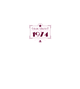 csillag-1974-pink minta fehér pólón