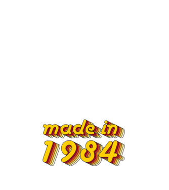 made-in-1984-yellow-red minta világos rózsaszín pólón