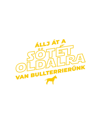 Star Wars sötét oldal bullterrier minta fehér pólón