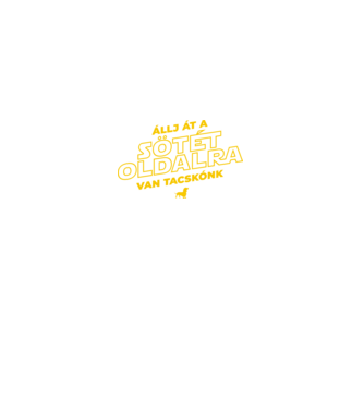 Star Wars sötét oldal tacskó minta fekete pólón