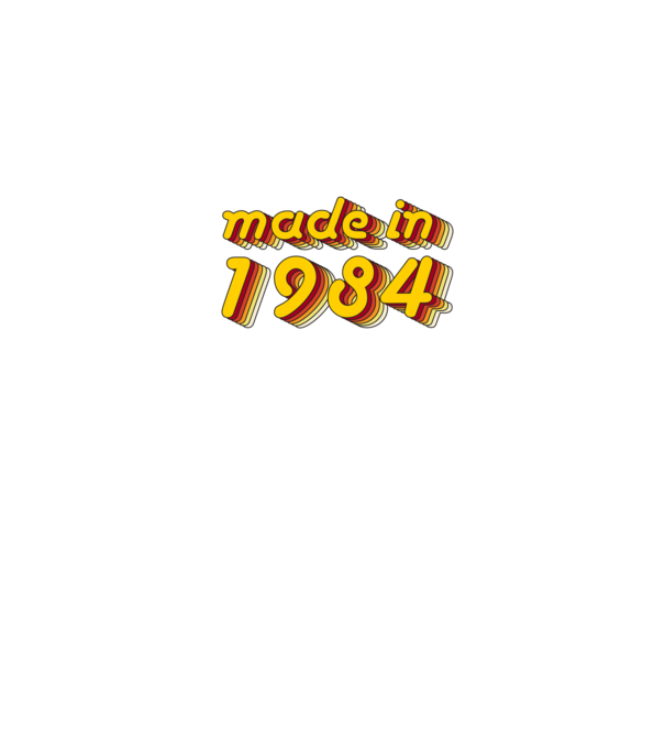 made-in-1984-yellow-red minta fehér/piros pólón