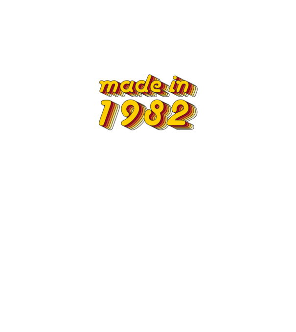 made-in-1982-yellow-red minta szürke pólón