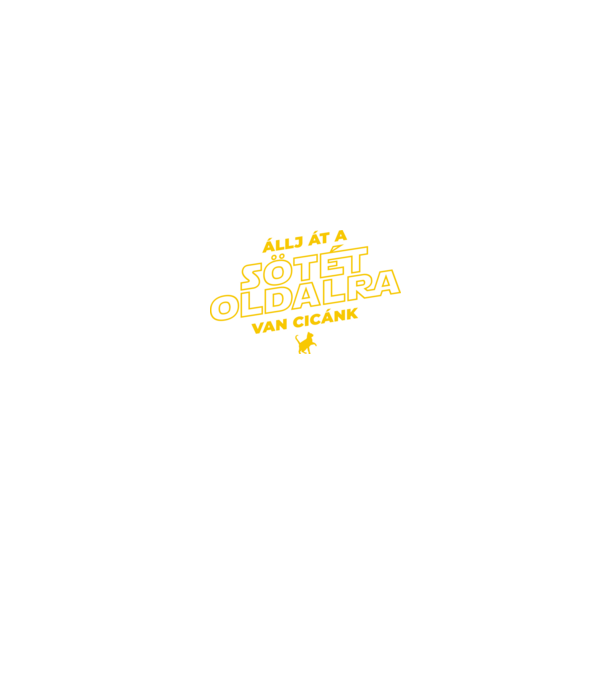 Star Wars sötét oldal cica minta fekete pólón
