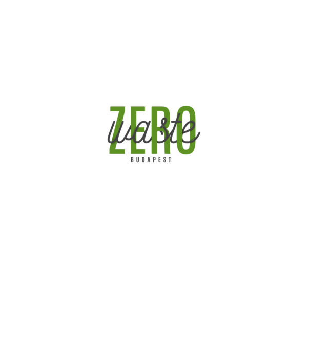 zero-waste-script-budapest-green-grey minta fehér pólón