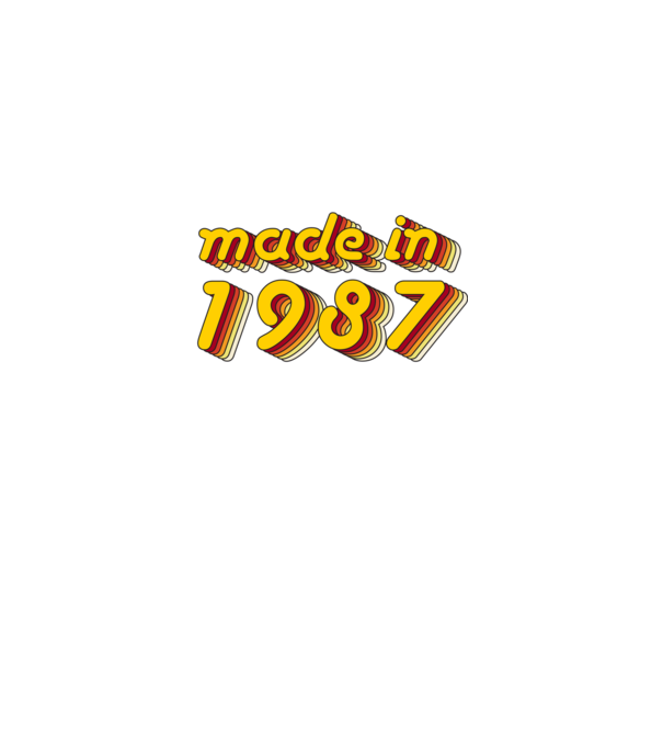 made-in-1987-yellow-red minta piros pólón