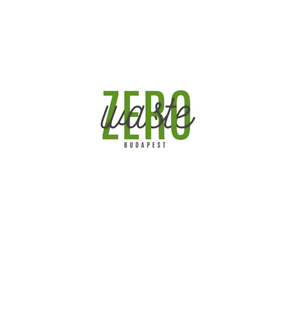 zero-waste-script-budapest-green-grey minta fehér pólón