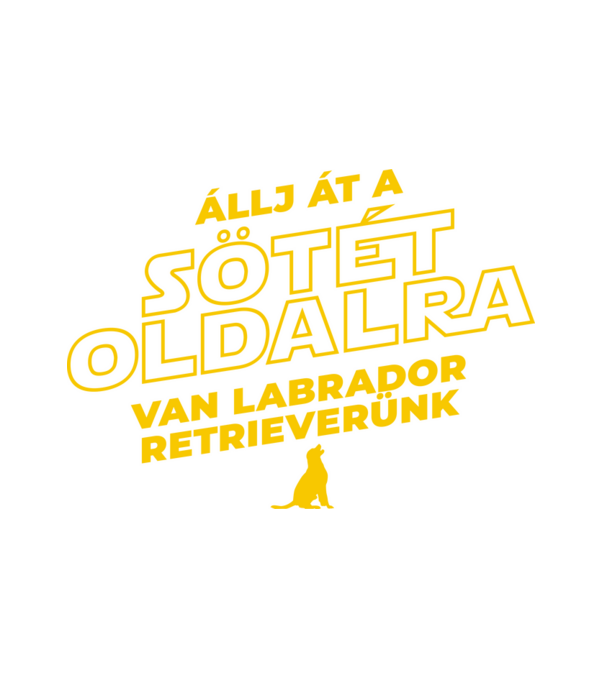 Star Wars sötét oldal labrador retriever minta fehér pólón