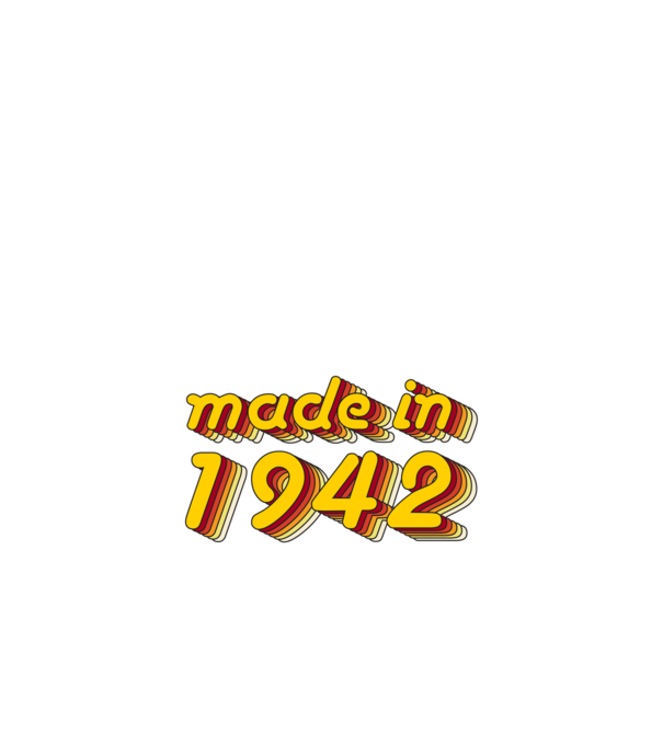made-in-1942-yellow-red minta homokszín pólón
