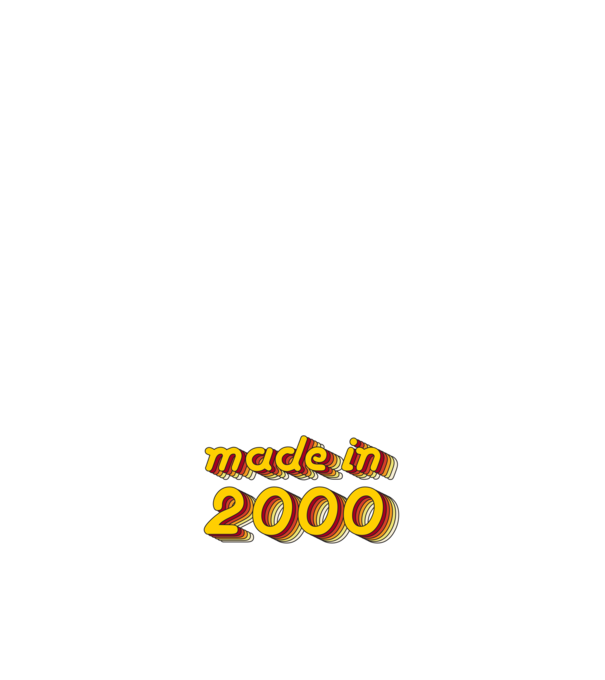 made-in-2000-yellow-red minta fehér pólón
